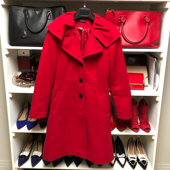 Coats | Venus Red Bold Coat | Poshmark